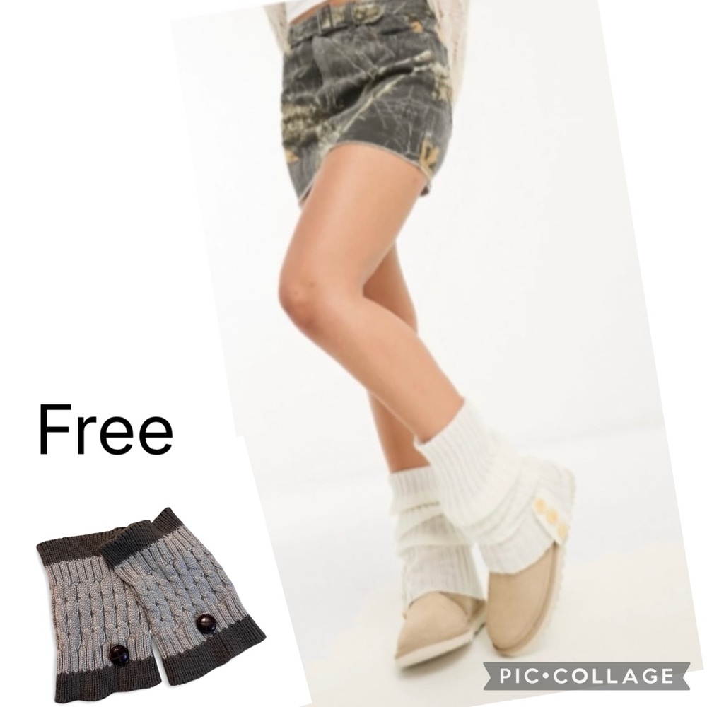 NEW DAISY STREET BUTTON KNIT LEG WARMERS CREAM-NEUTRAL INCLUDES FREE BONUS✨